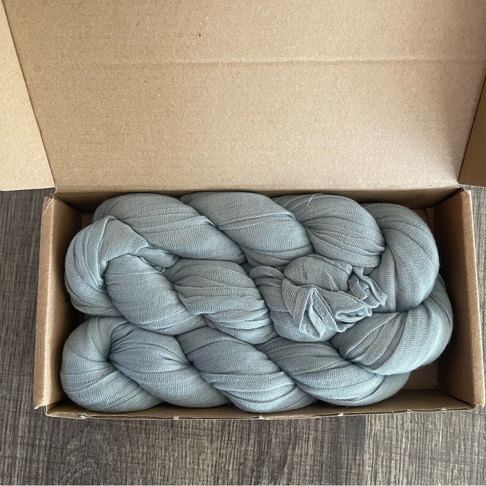 10ft Cheesecloth Table Runner Dusty Blue